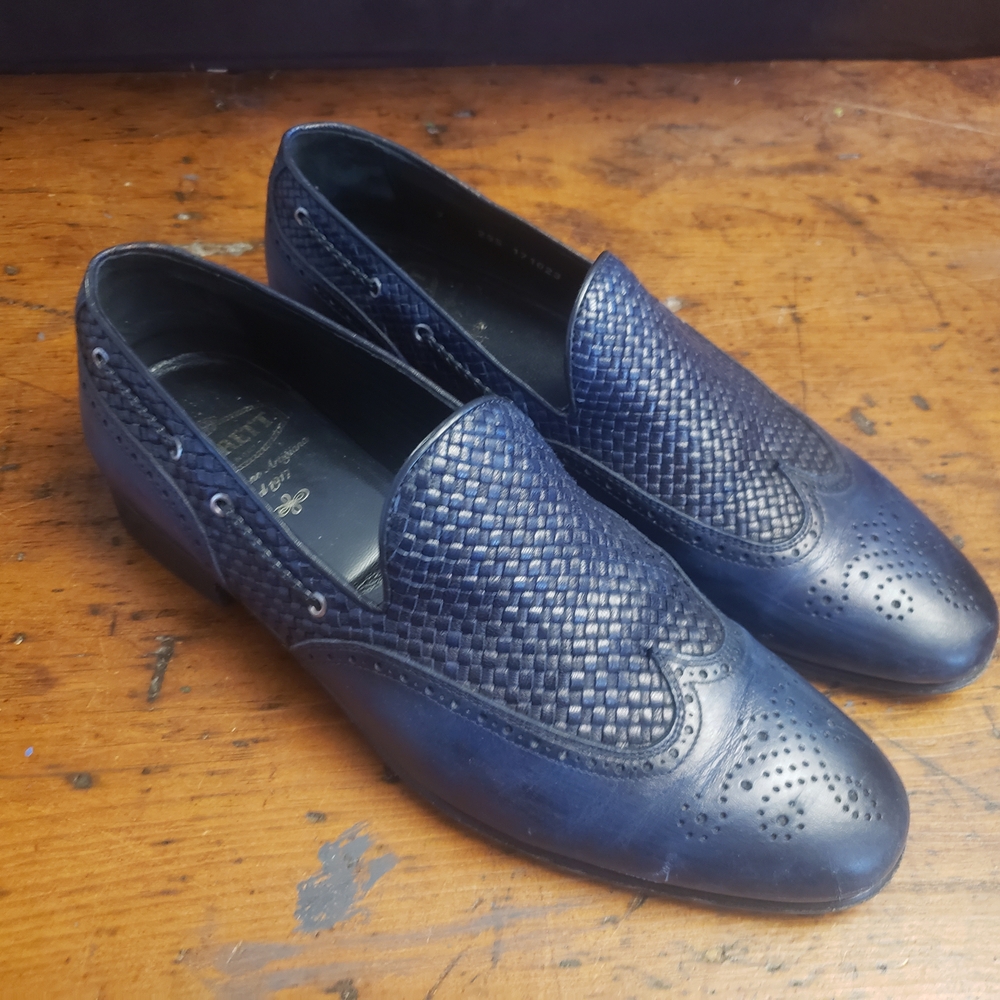 Neil Barrett Blue Loafers with Perforated Slip-On Design